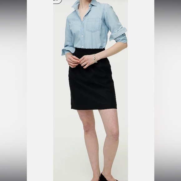 J. Crew Dresses & Skirts - Madewell J Crew Factory Black Linen Blend “City” Skirt Paperbag Waist Officewear